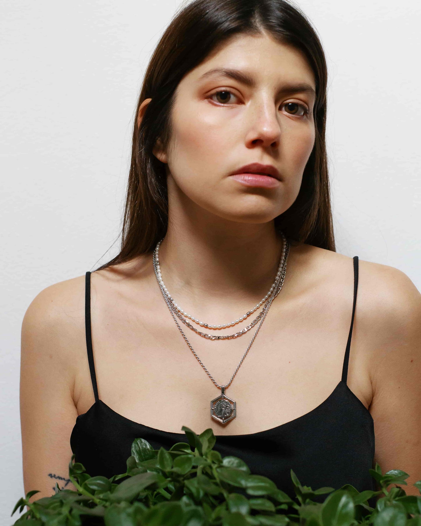 Noble Tatiana & Berenice Halskette Set Rhodium The Aceline