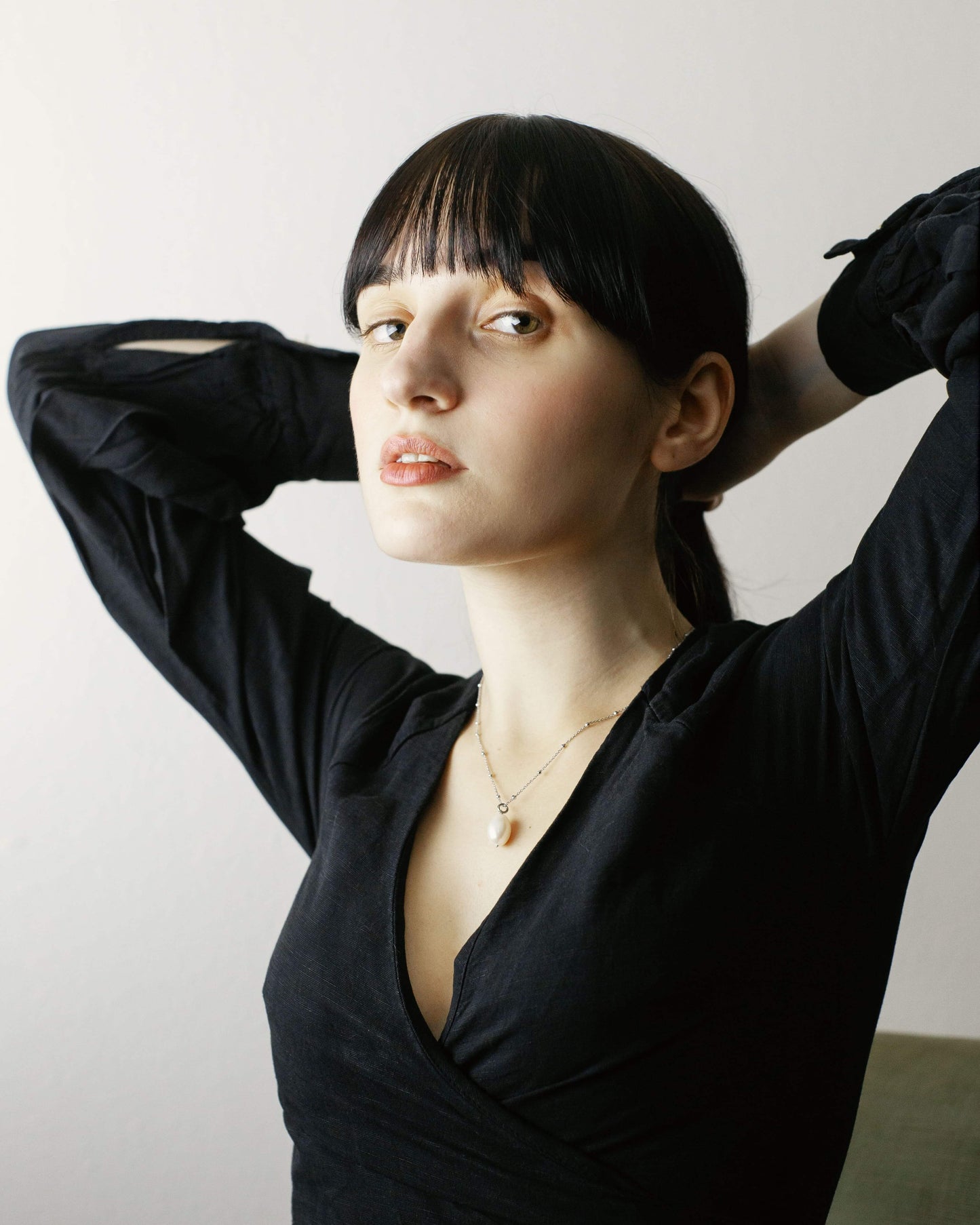 Raindrop Perle Halskette Rhodium theaceline.com