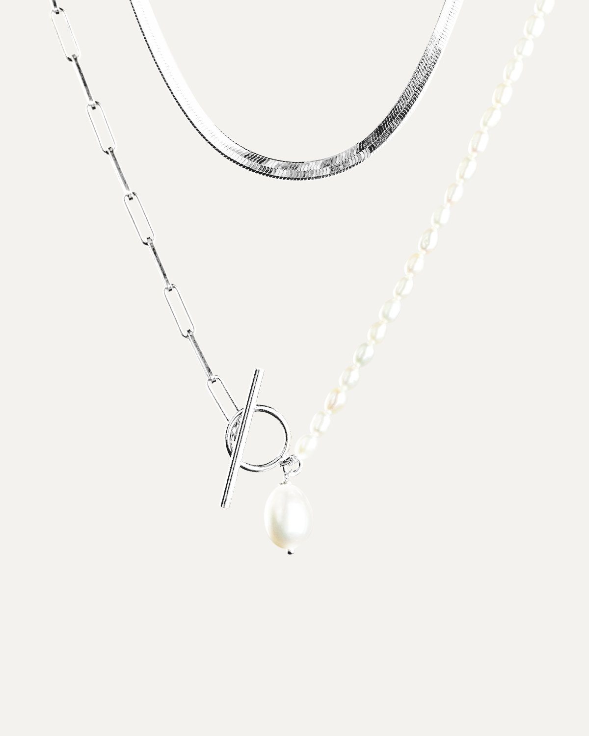 Attitude Halskette Set Rhodium The Aceline