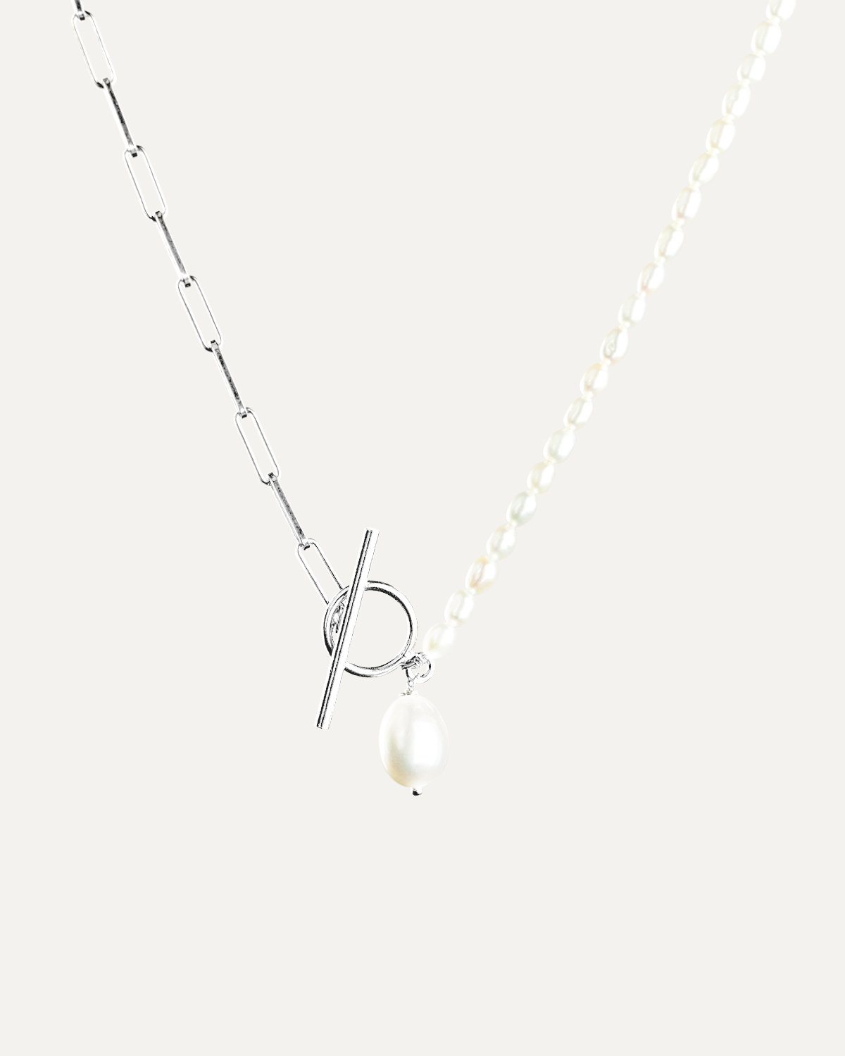 Attitude Perlen Halskette Rhodium theaceline.com