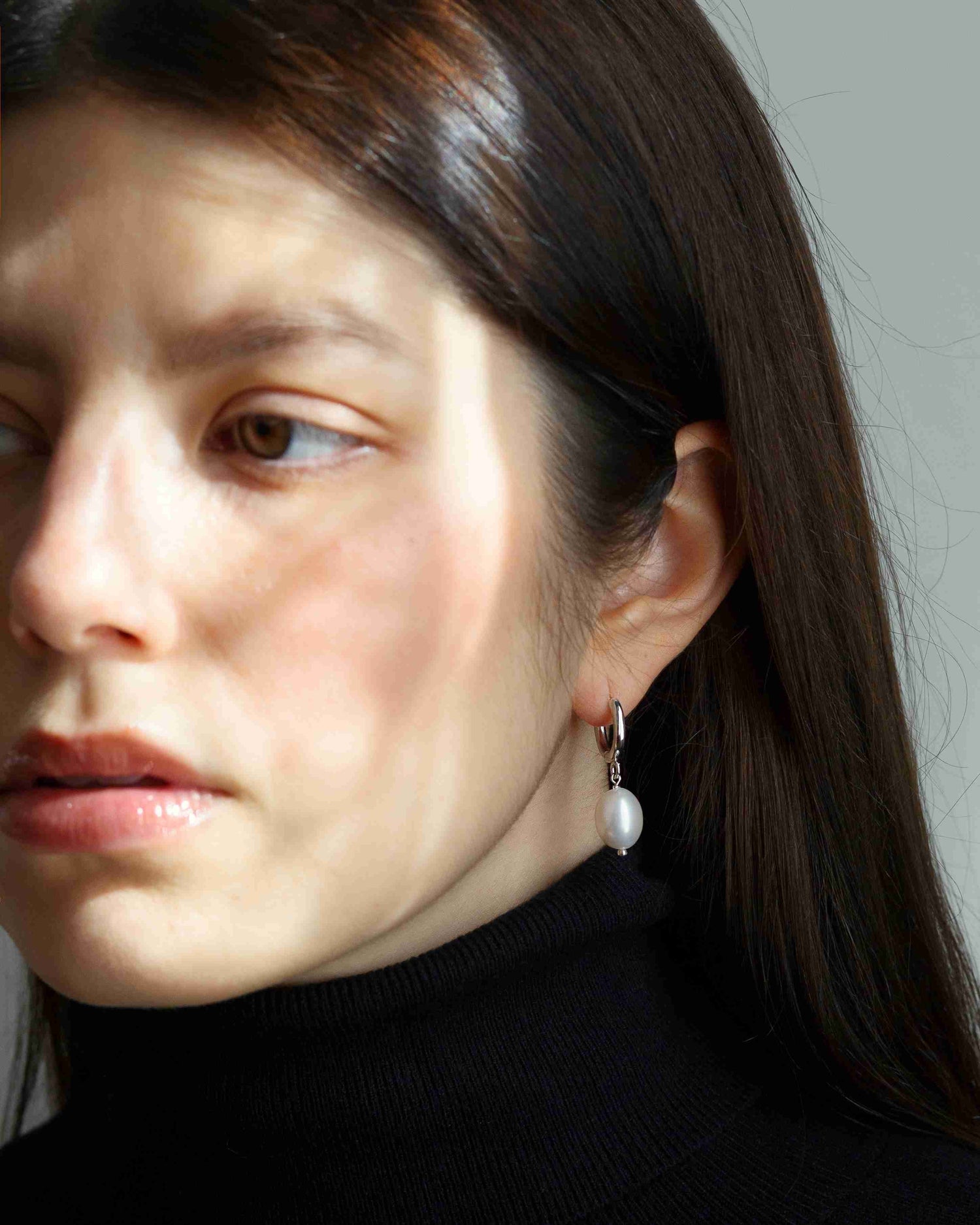 Barockperle Creolen Rhodium theaceline.com