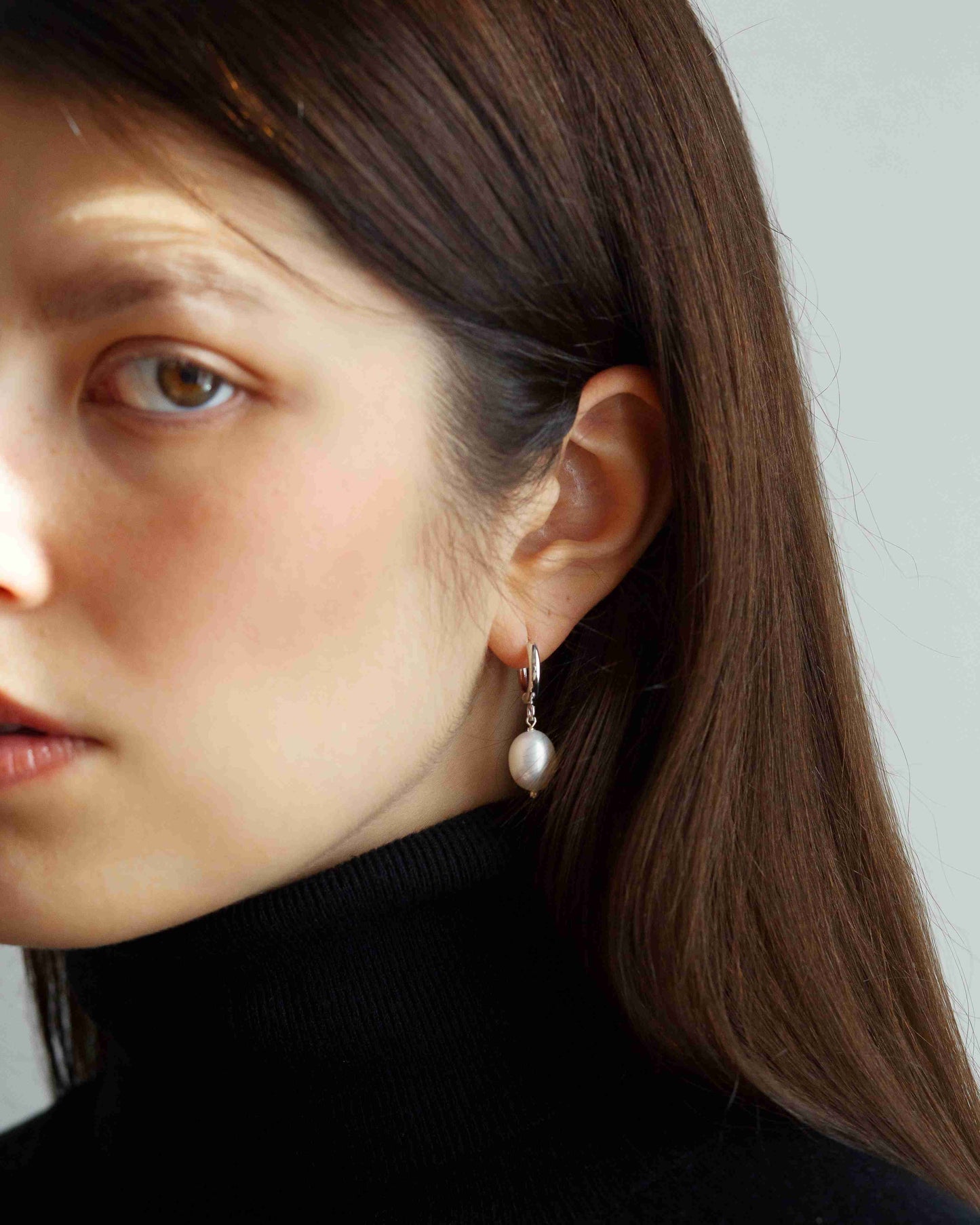 Barockperle Creolen Rhodium theaceline.com