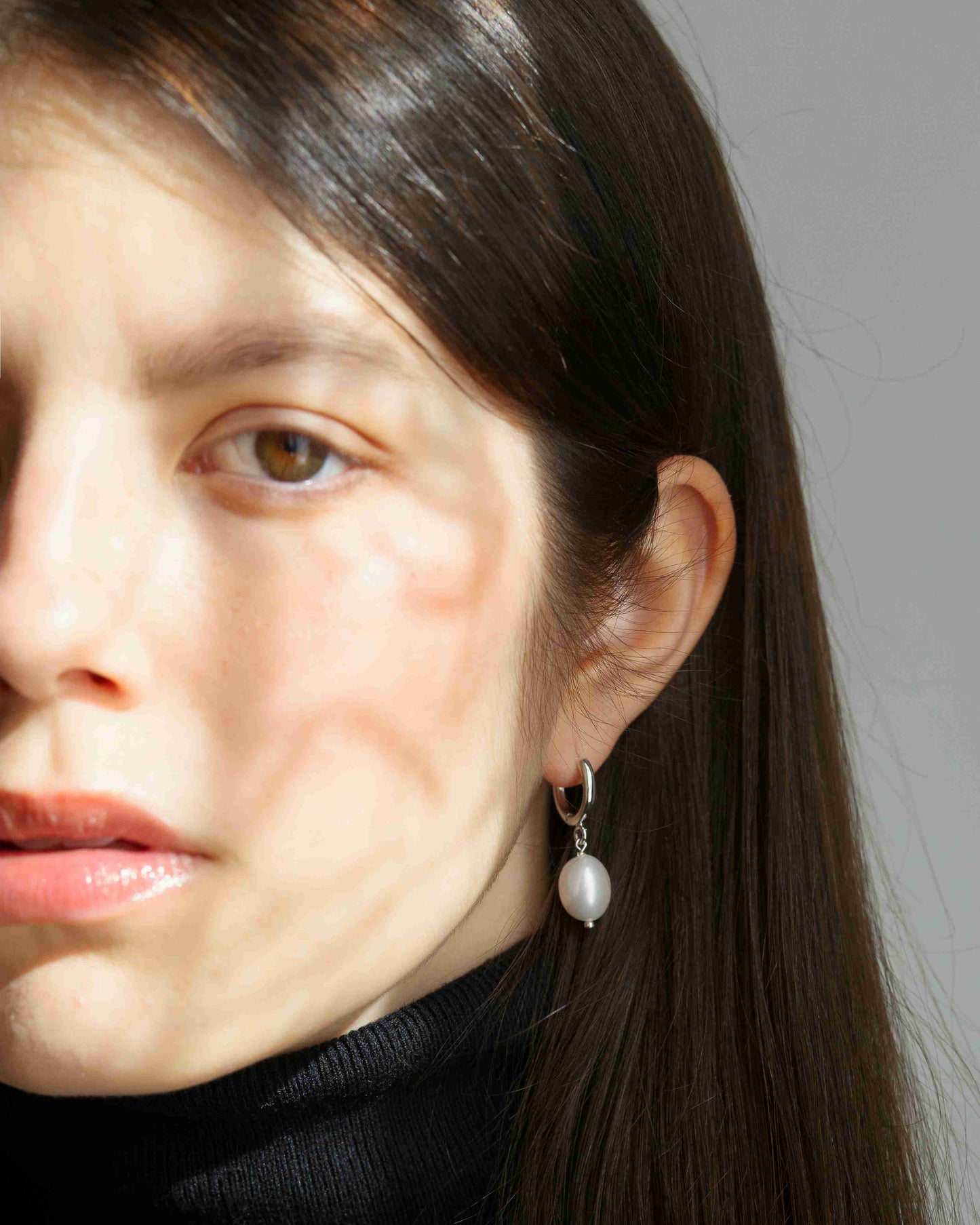 Barockperle Creolen Rhodium theaceline.com