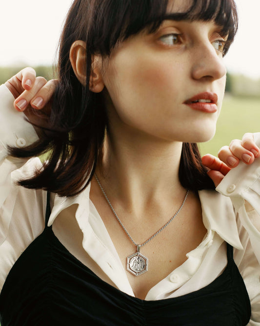 Berenice Hexagon Halskette Rhodium theaceline.com