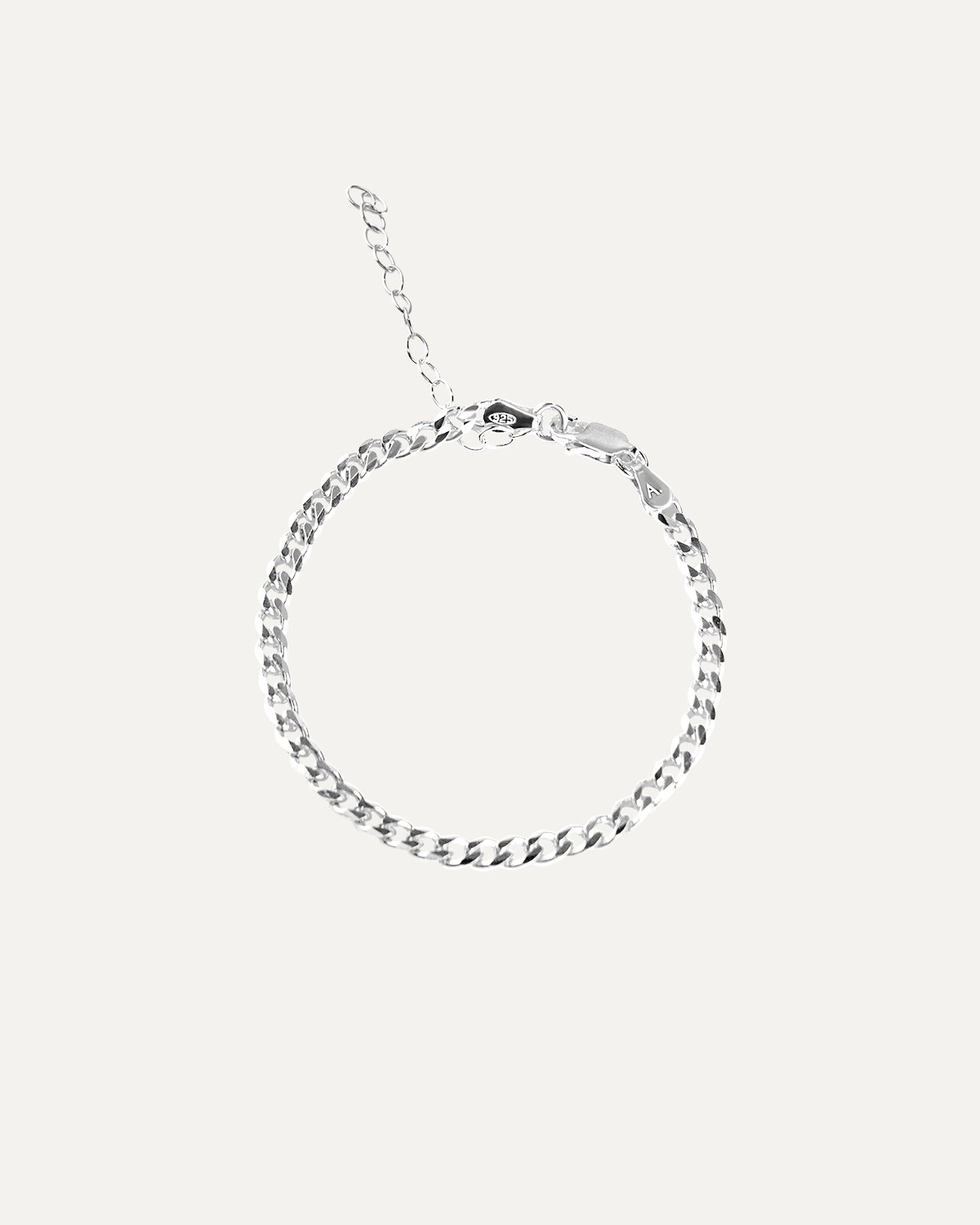 Curb Chain Armband Rhodium theaceline.com