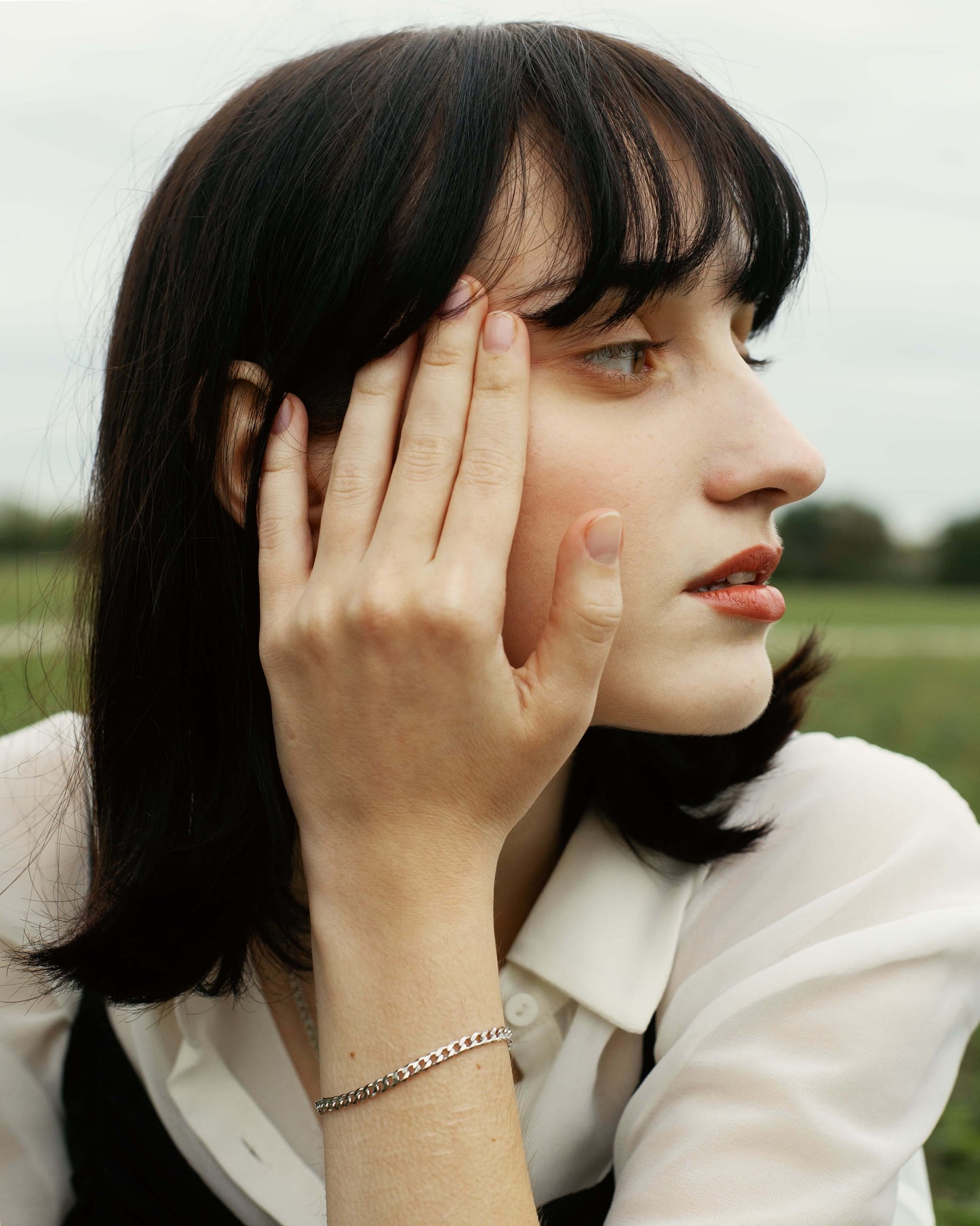 Curb Chain Armband Rhodium theaceline.com