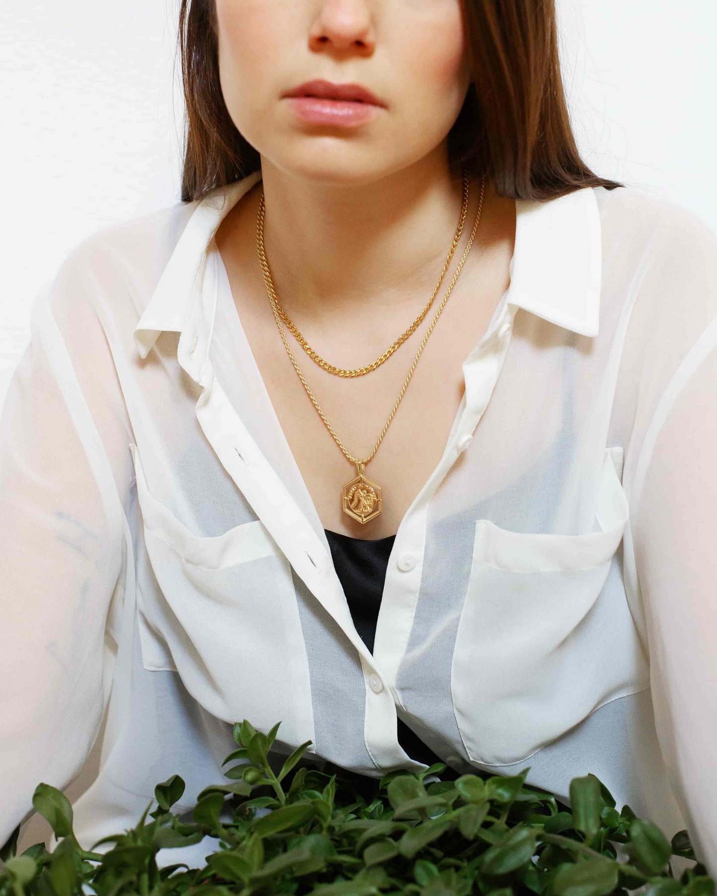 Curb Chain Berenice Halskette Set Rhodium The Aceline