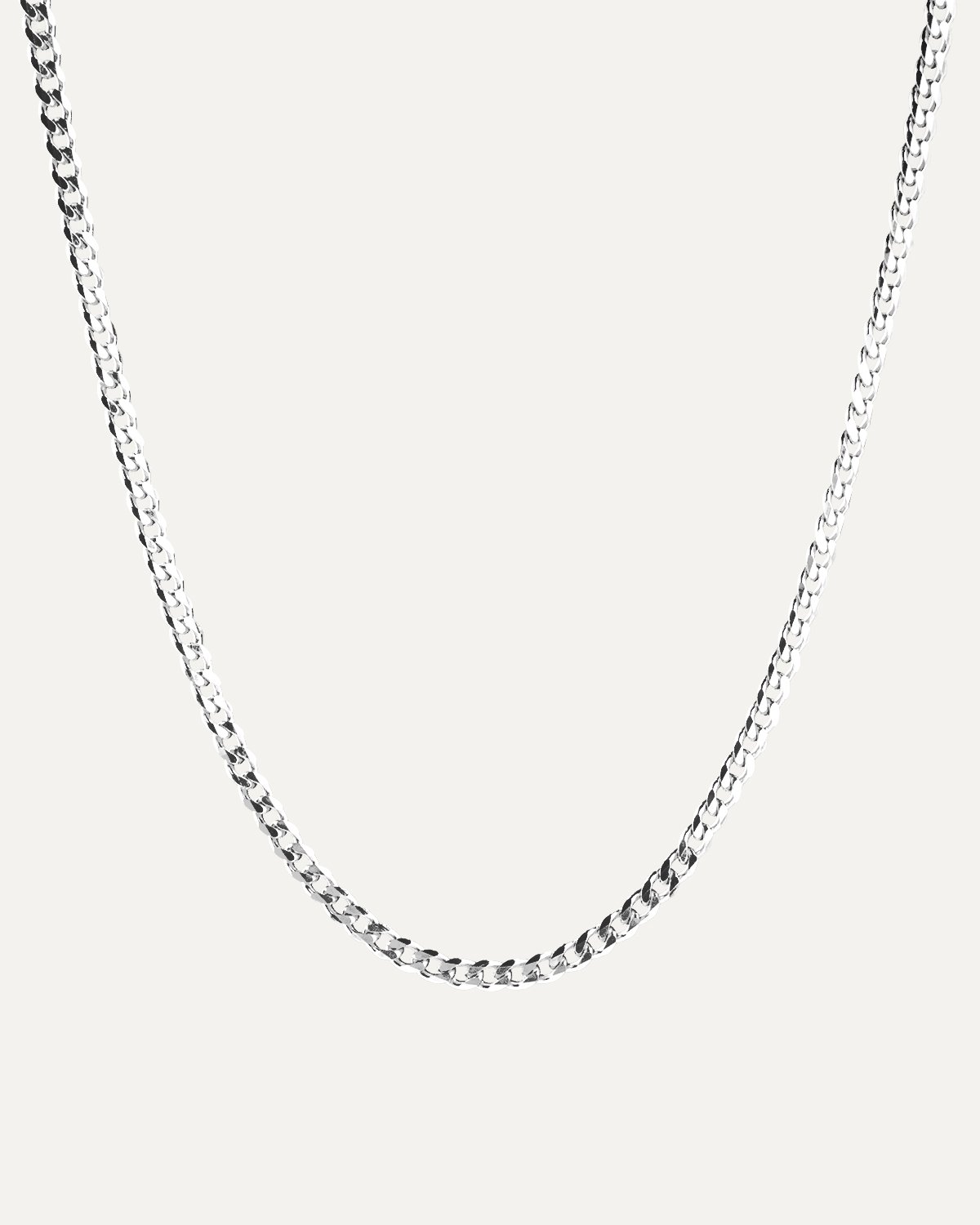 Curb Chain Halskette Rhodium The Aceline