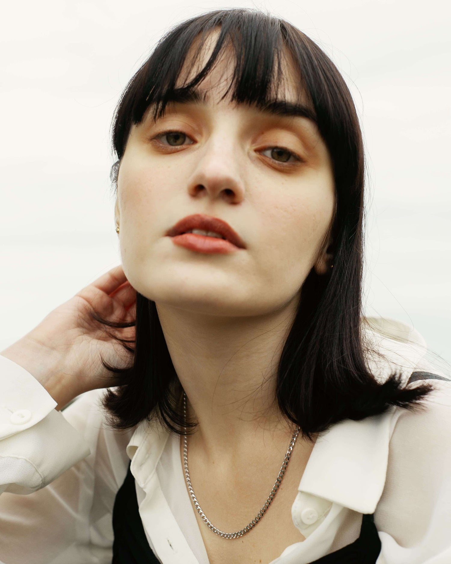 Curb Chain Halskette Rhodium The Aceline