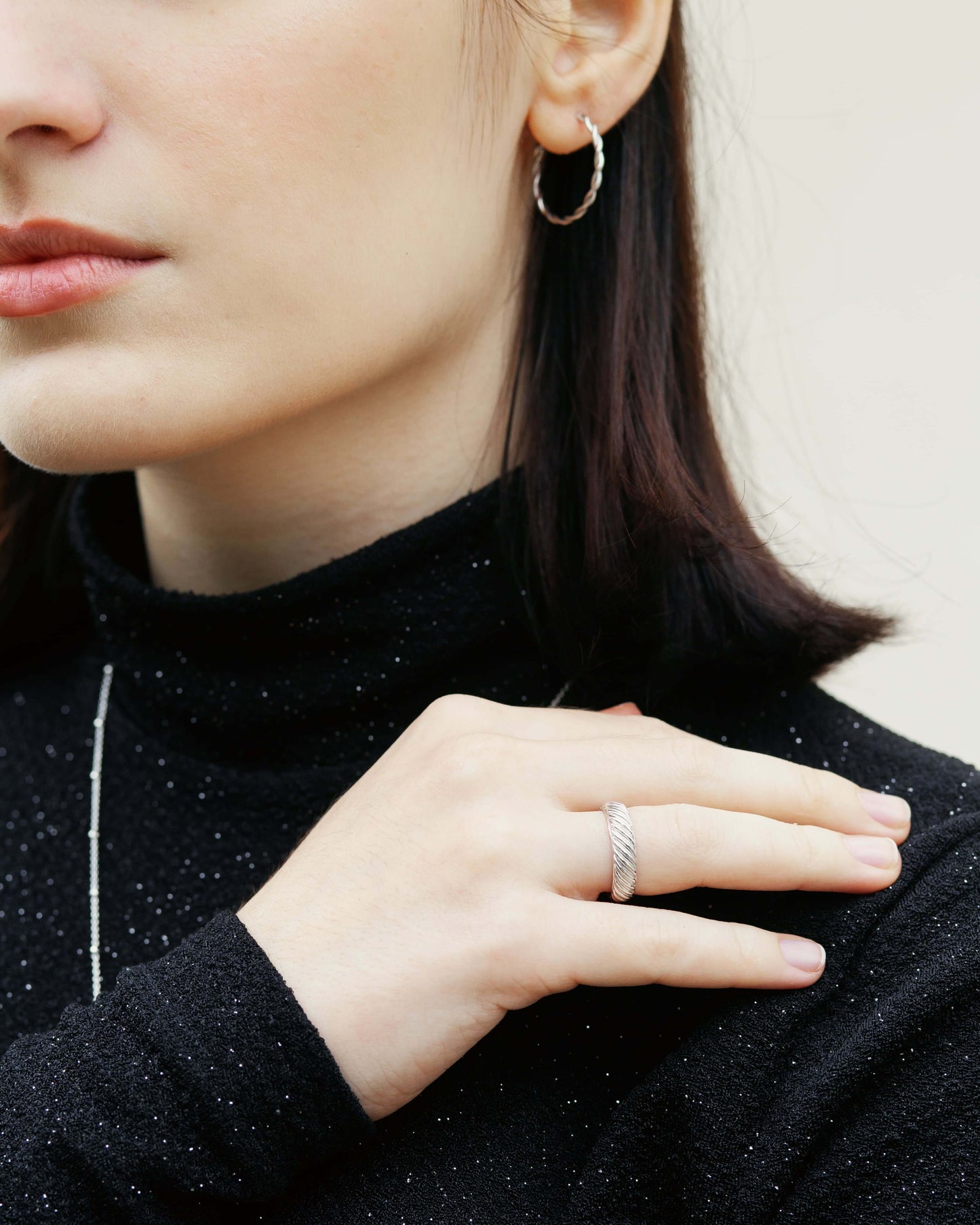 Entwine Ring Rhodium theaceline.com