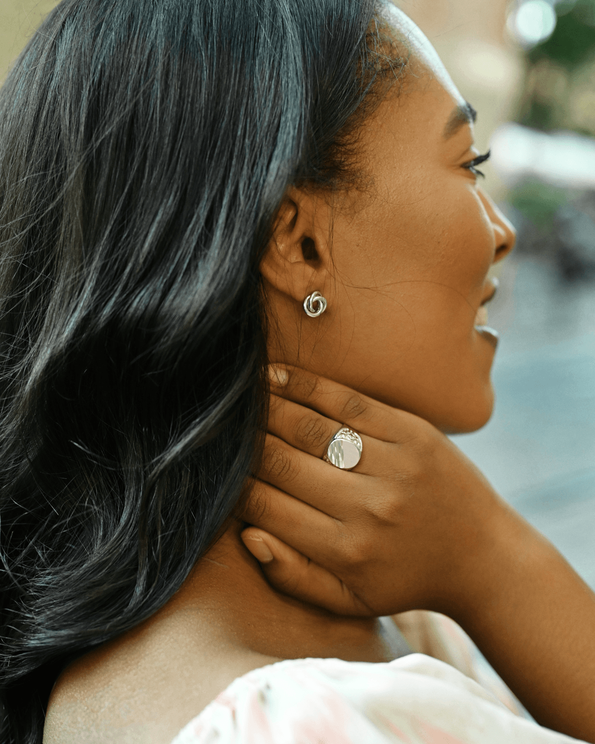 Estella Ohrstecker Rhodium theaceline.com