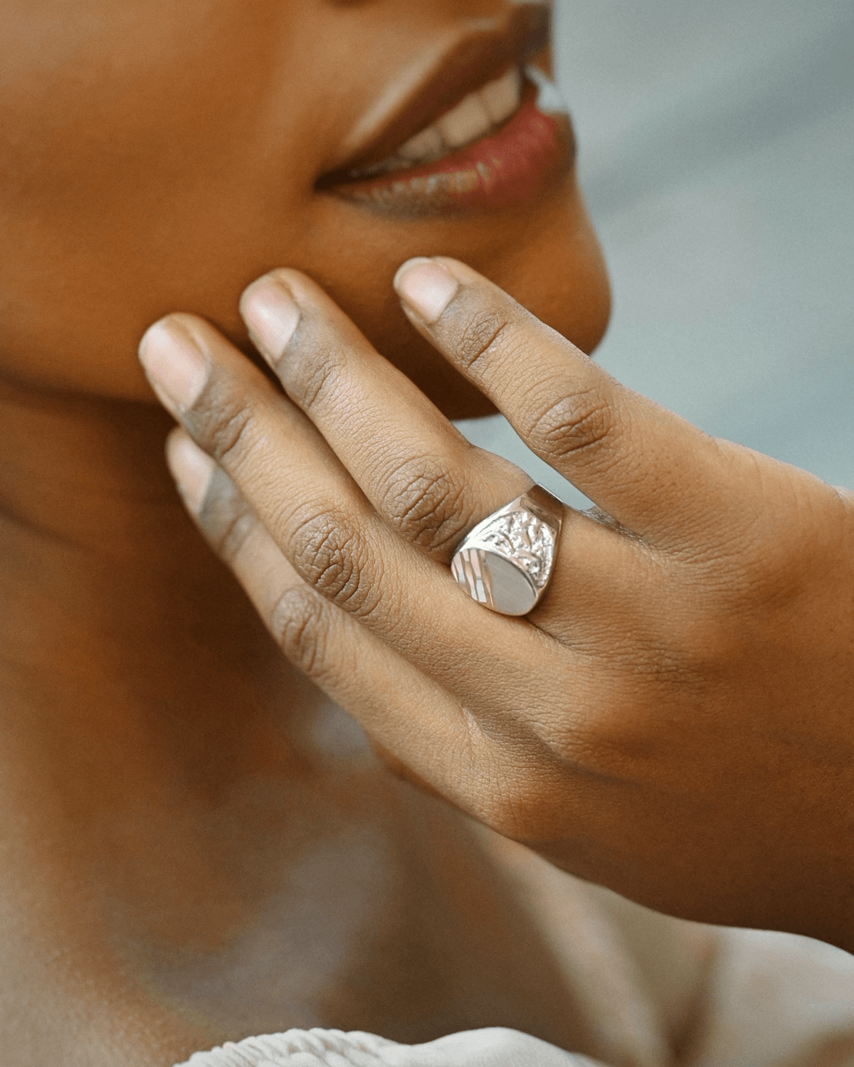 Lennon Siegelring Rhodium ACELINE