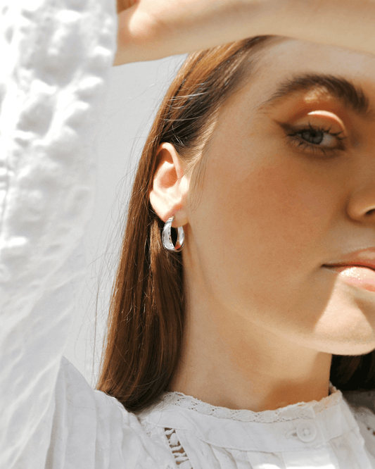 Lunetta Creolen Rhodium theaceline.com