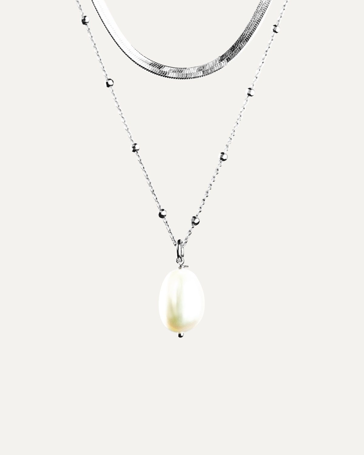 Magic Raindrop Halskette Set Rhodium The Aceline