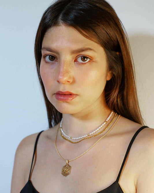 Noble Farmer Halskette Set Rhodium The Aceline