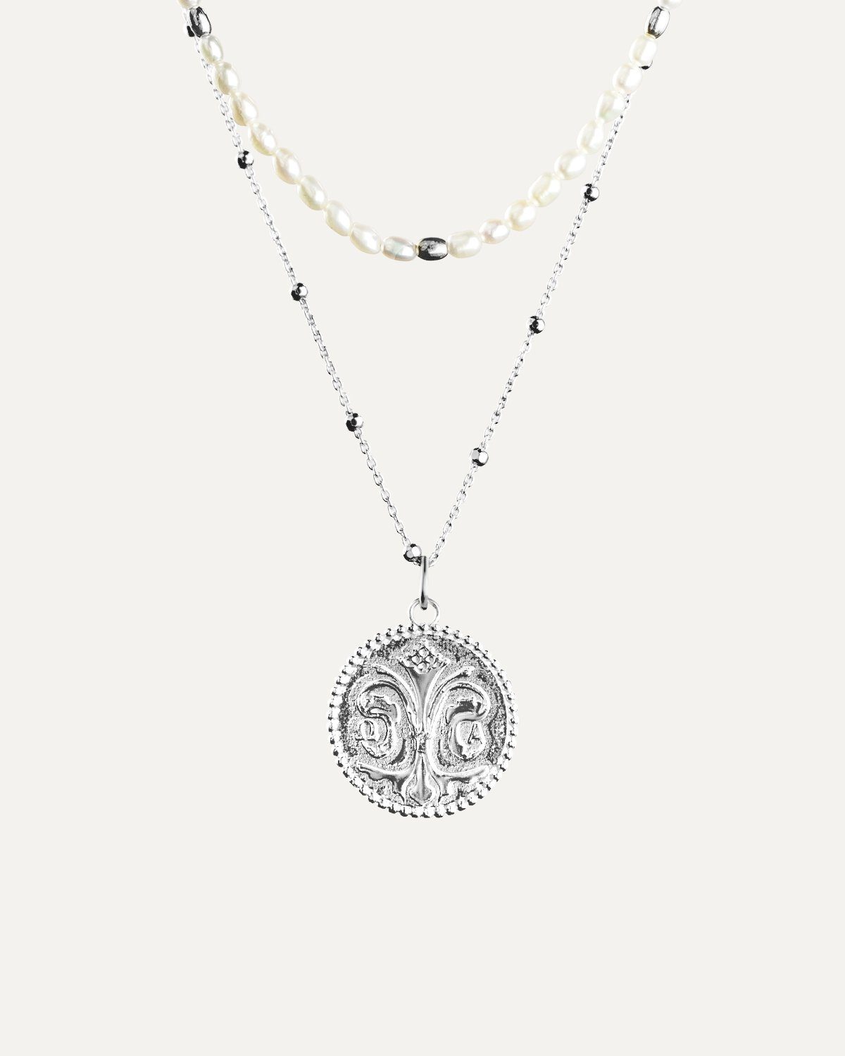 Noble Fiorentina Halskette Set Rhodium The Aceline