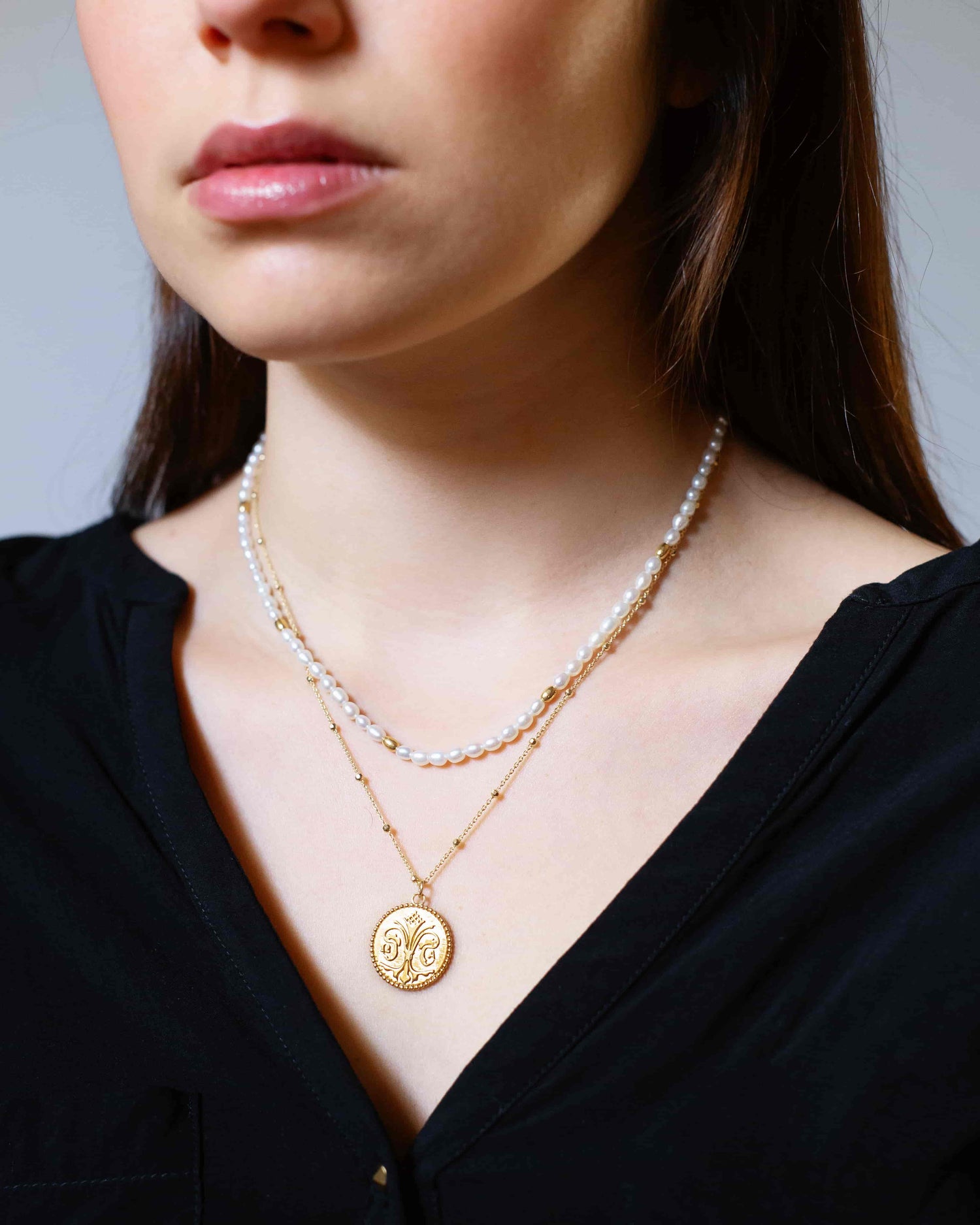 Noble Fiorentina Halskette Set Rhodium The Aceline