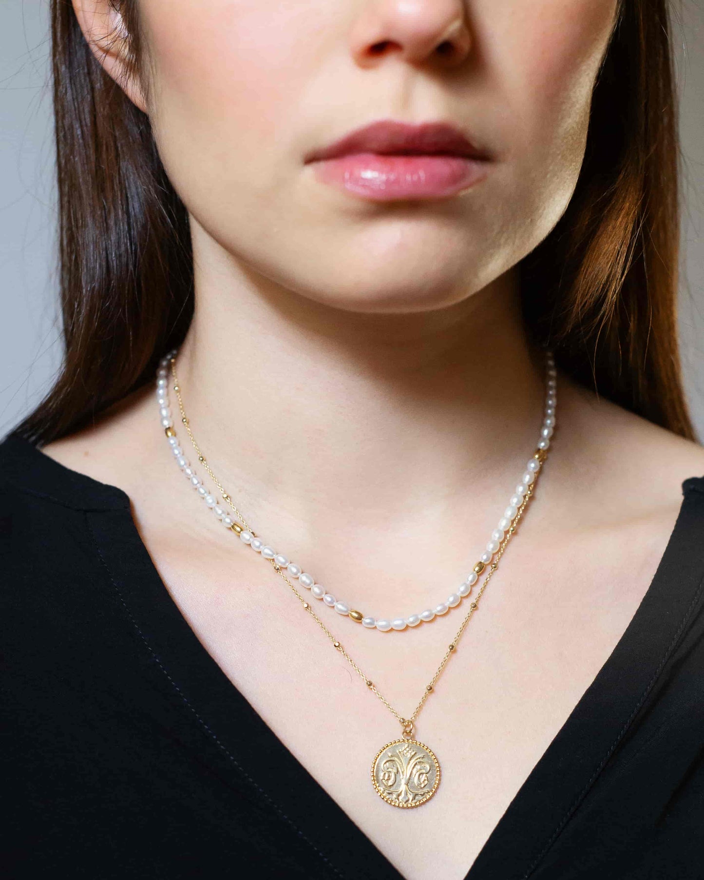 Noble Fiorentina Halskette Set Rhodium The Aceline