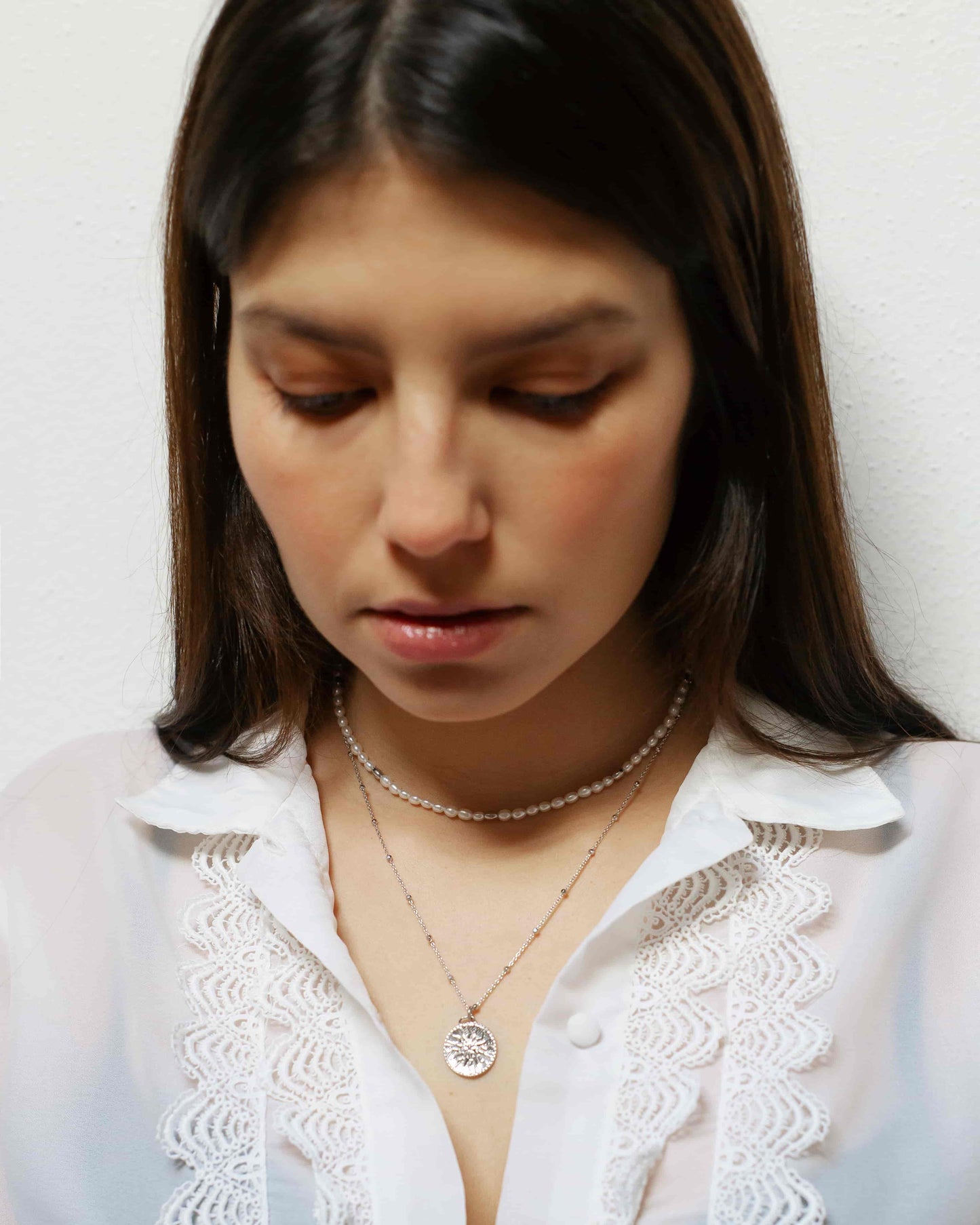 Noble Solomon Halskette Set Rhodium The Aceline