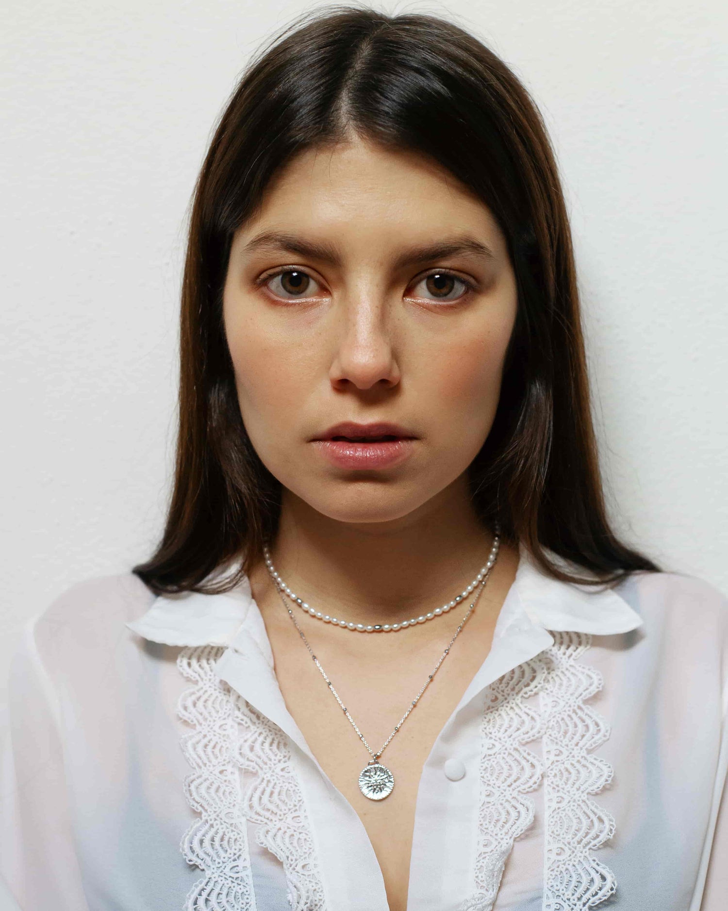 Noble Solomon Halskette Set Rhodium The Aceline