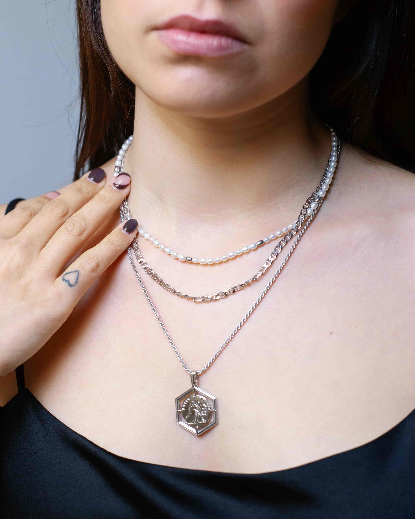 Noble Tatiana & Berenice Halskette Set Rhodium The Aceline