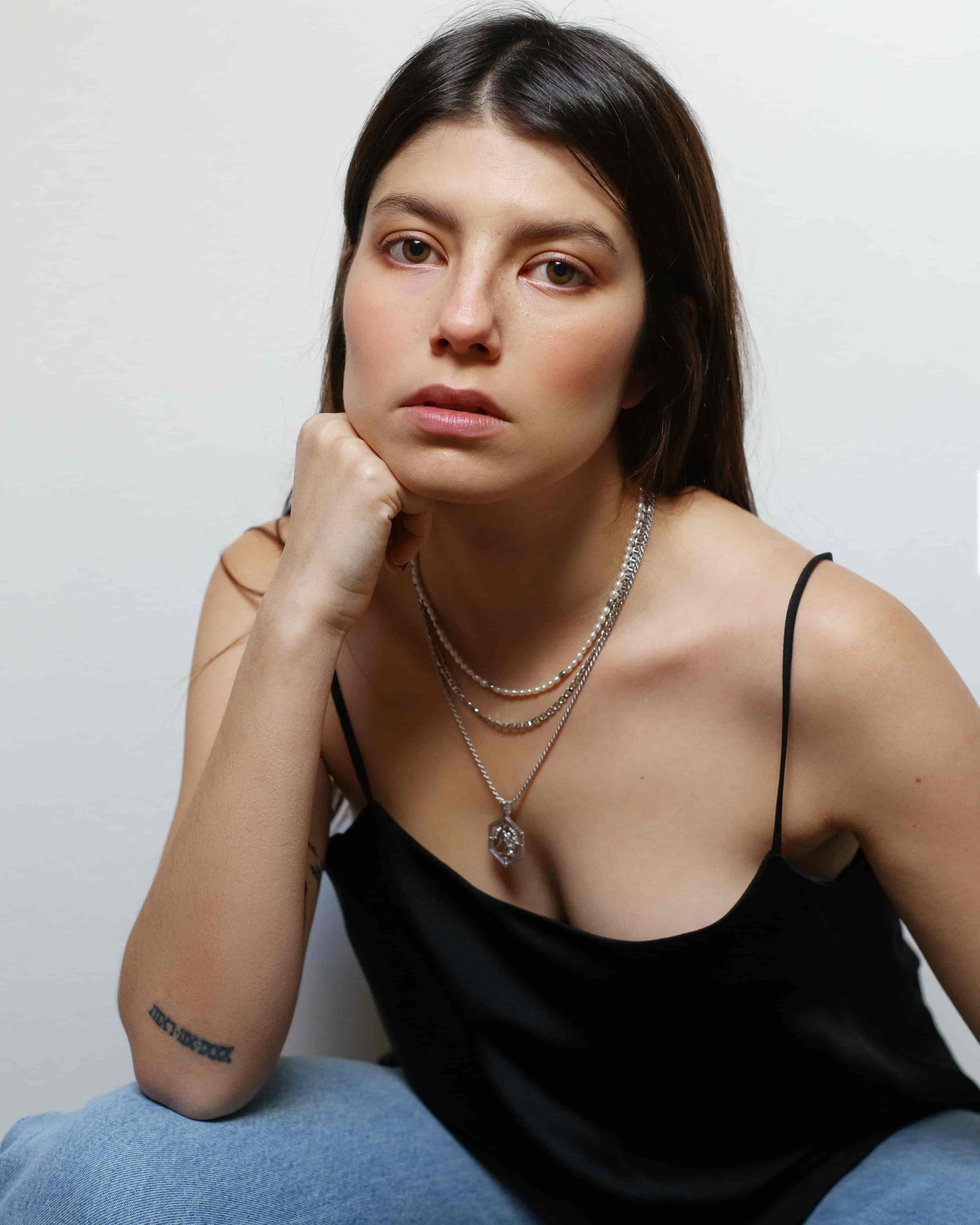 Noble Tatiana & Berenice Halskette Set Rhodium The Aceline