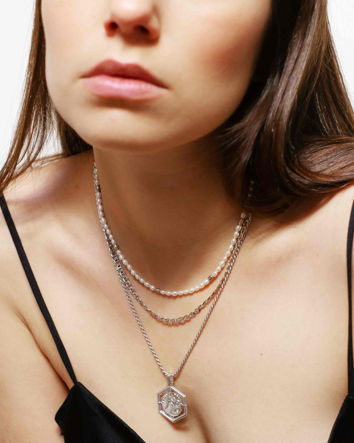 Noble Tatiana & Berenice Halskette Set Rhodium The Aceline