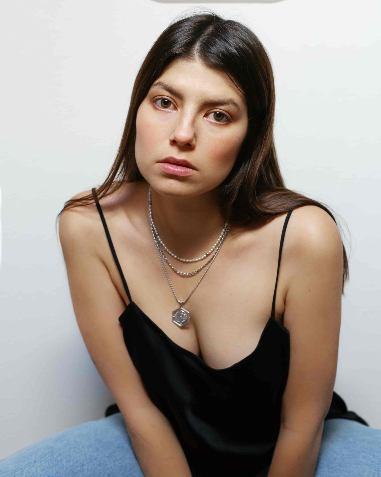 Noble Tatiana & Berenice Halskette Set Rhodium The Aceline