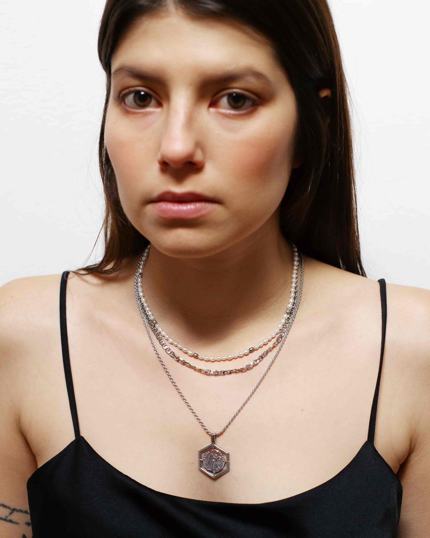 Noble Tatiana & Berenice Halskette Set Rhodium The Aceline