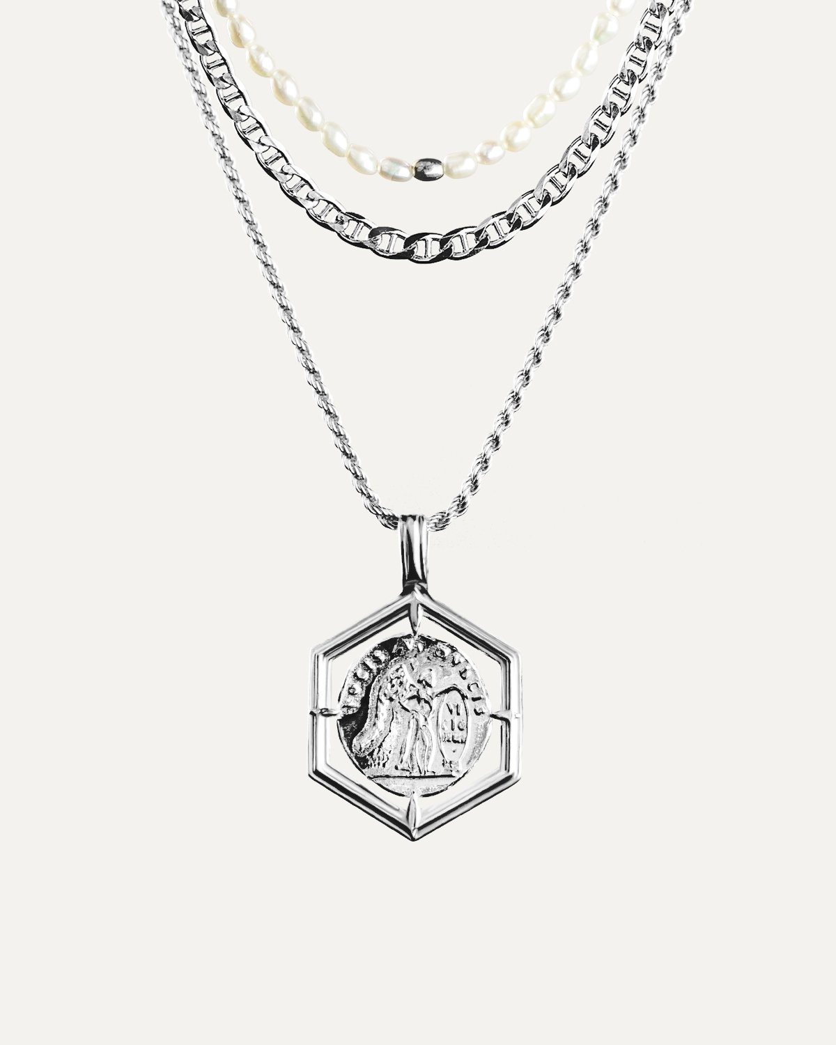 Noble Tatiana & Berenice Halskette Set Rhodium The Aceline