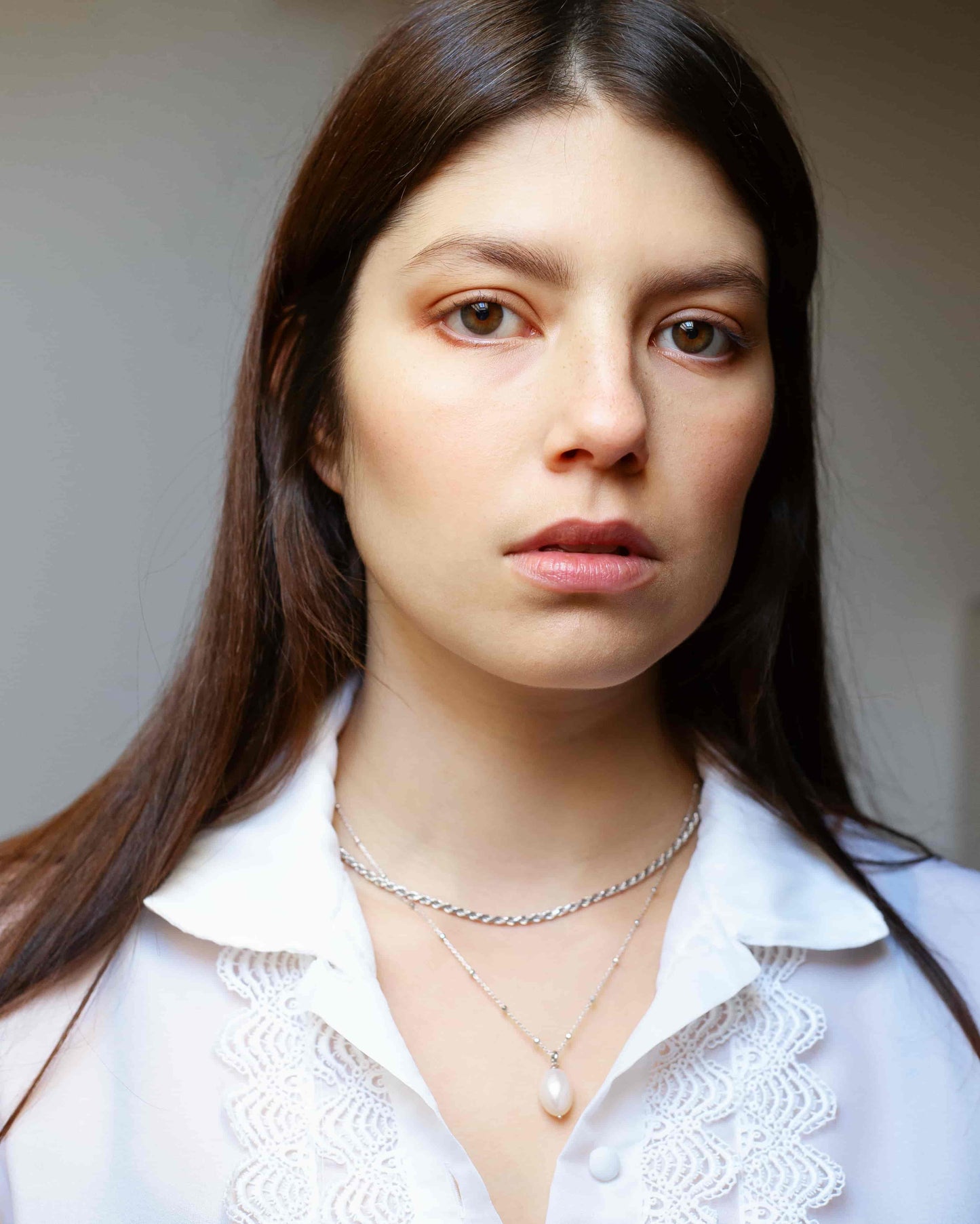 Raindrop at Cape Drastis Halskette Set Rhodium The Aceline