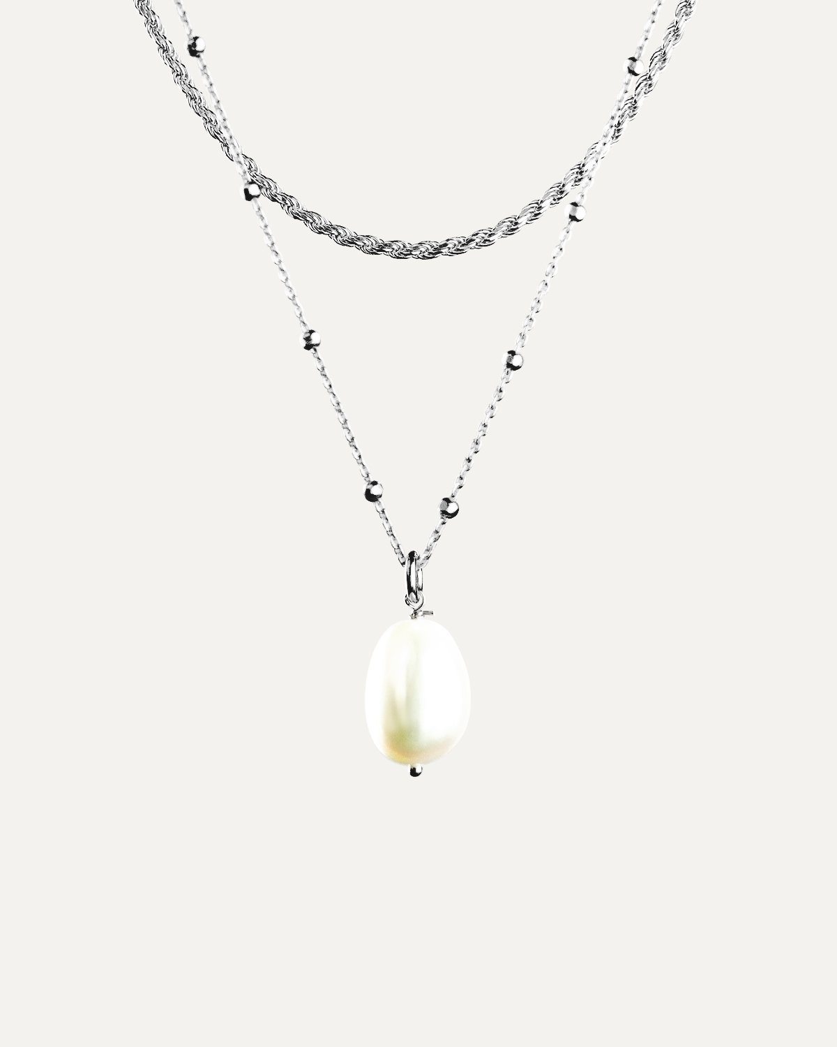 Raindrop at Cape Drastis Halskette Set Rhodium The Aceline