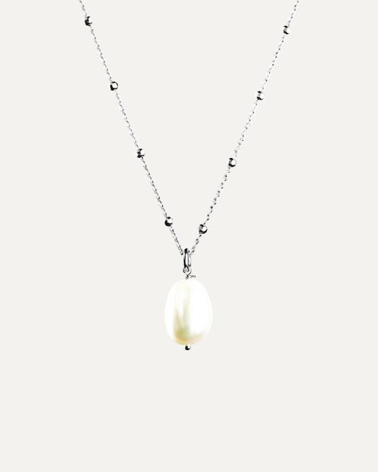 Raindrop Perle Halskette Rhodium theaceline.com