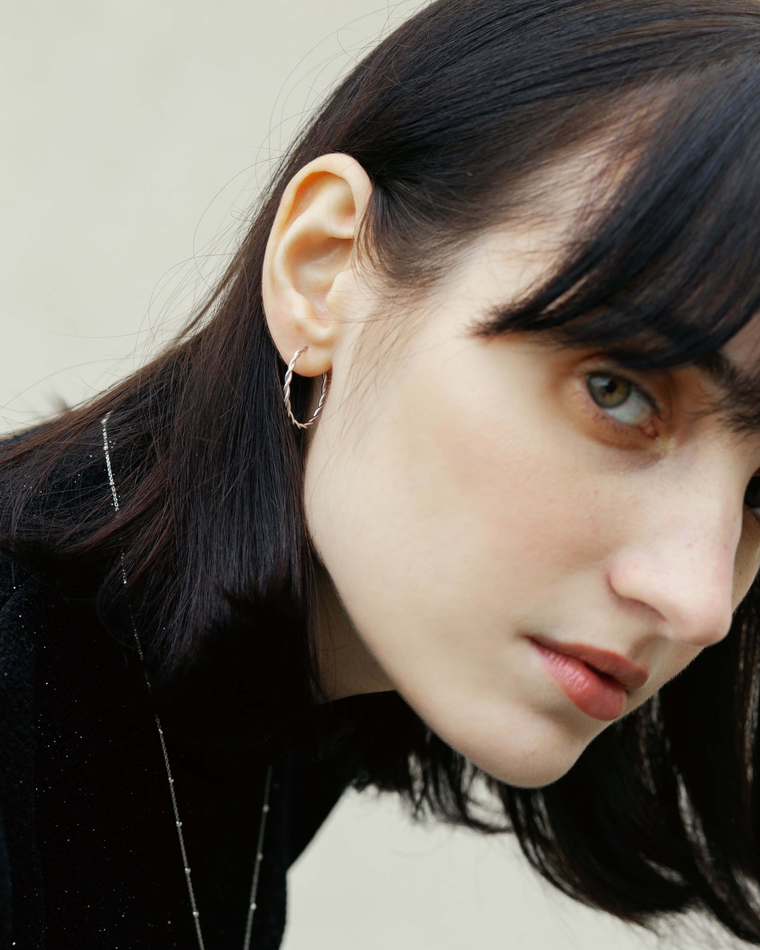 Twisted Creolen Rhodium theaceline.com