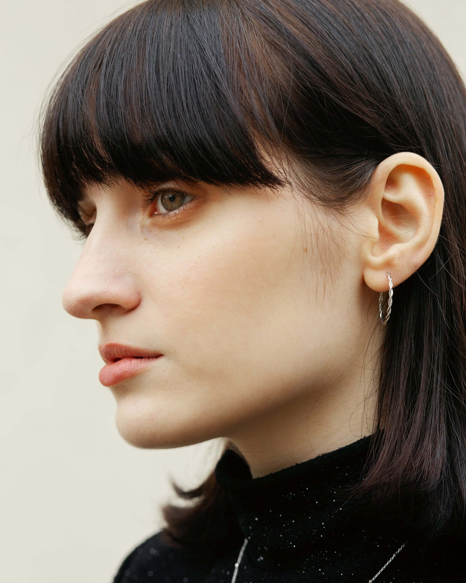 Twisted Creolen Rhodium theaceline.com