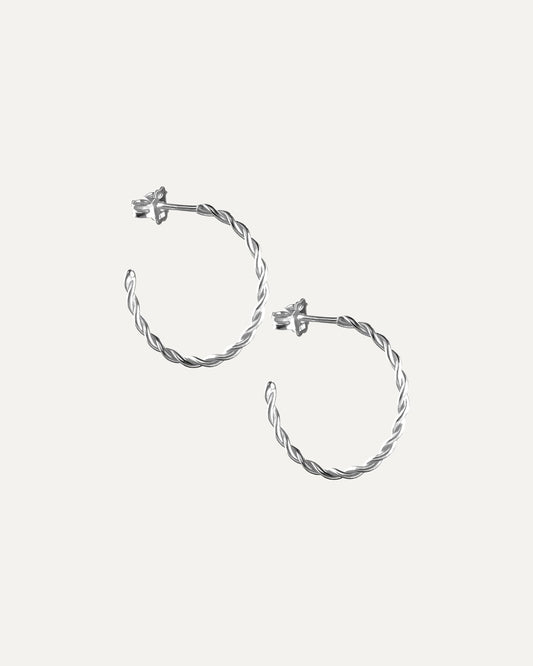 Twisted Creolen Rhodium theaceline.com