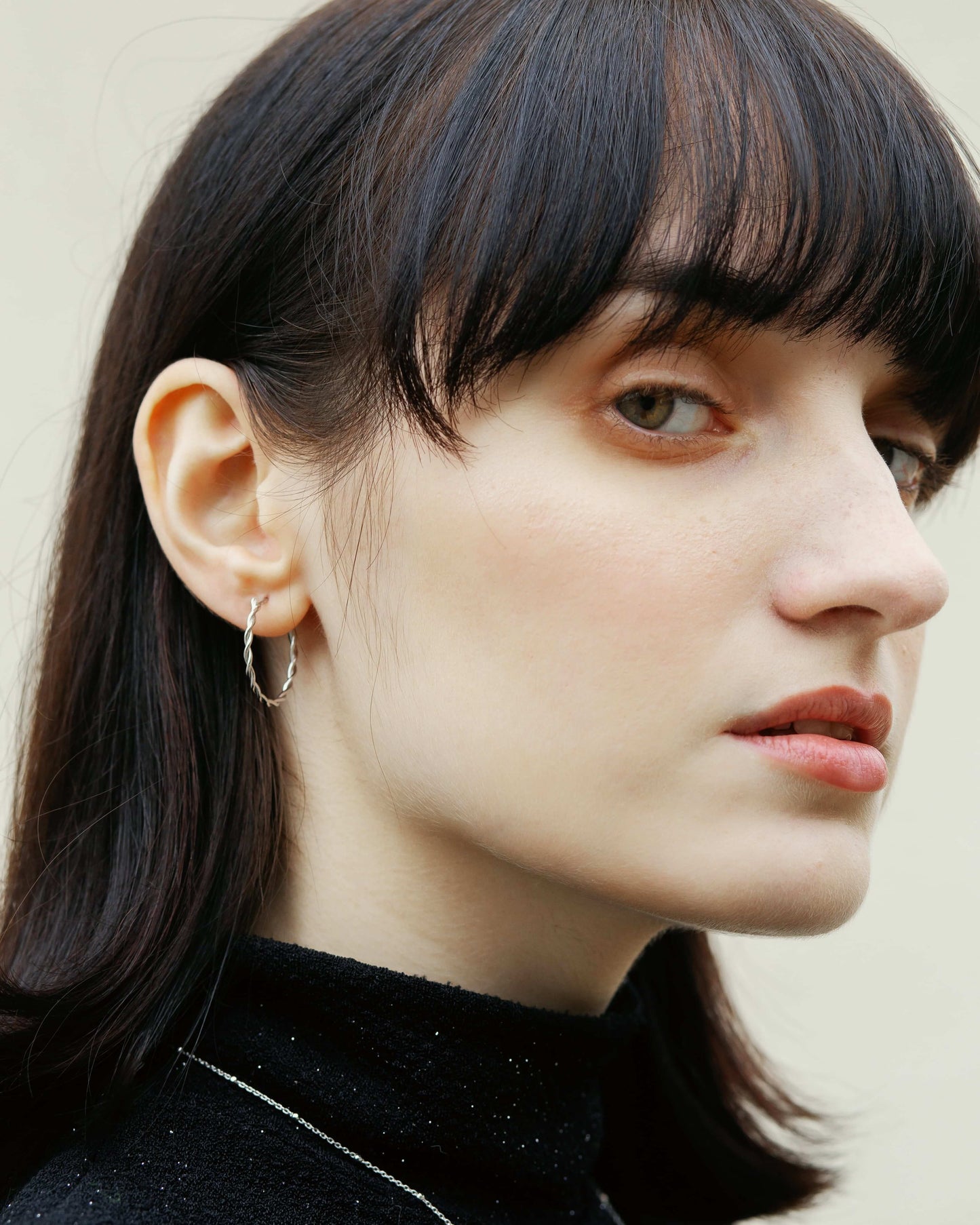 Twisted Creolen Rhodium theaceline.com