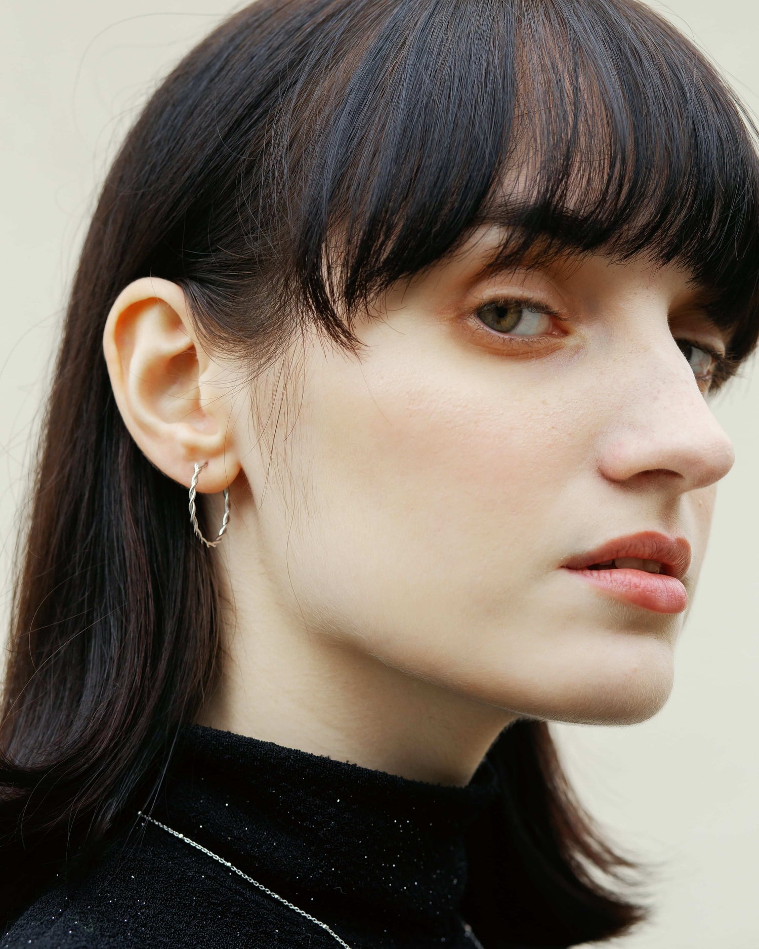 Twisted Creolen Rhodium theaceline.com