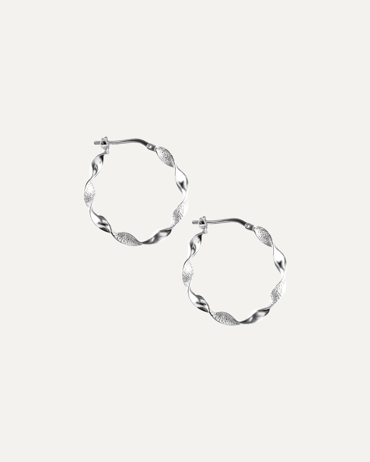 Twisted Line Creolen Rhodium theaceline.com